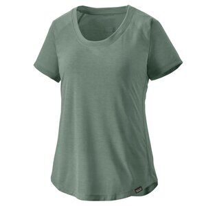PATAGONIA Capilene Cool Trail Shirt Women Size XL Green Scoop Neck Short Sleeve